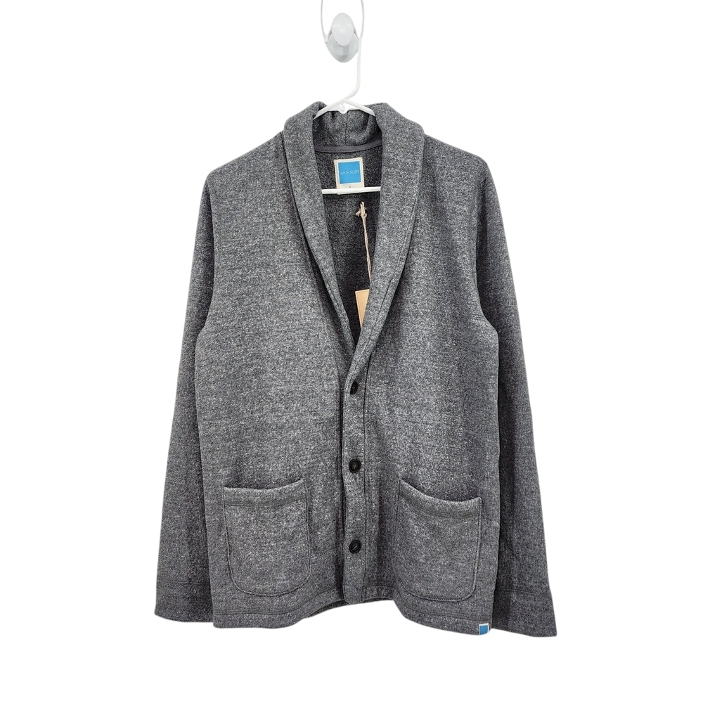 Jason Scott Men's Gray Shawl Collar Cardigan Grandpa Preppy Style Sz L